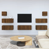 ZNTS 7 Piece TV Cabinet Set Brown Oak Engineered Wood 3114549