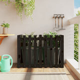 Garden Raised Bed with Fence Design Black 100x50x70 cm Solid Wood Pine 832484