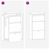 Parcel Drop Box with Storage Black 44 x 22 x 82 cm Steel 874919
