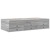 Bed Frame with Storage Grey Sonoma 80 x 200 cm Engineered Wood 3429649