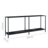 Console Table Black 180x35x75.5 cm Tempered Glass 331705