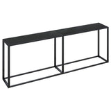 Console Table Black 220x35x75.5cm Tempered Glass 331691