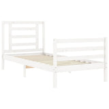 Bed Frame without Mattress White 90x200 cm Solid Wood 3194687
