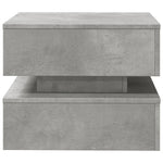 ZNTS Coffee Table with LED Lights Concrete Grey 50x50x40 cm 839857