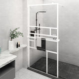 ZNTS Walk-in Shower Wall with Shelf White 100x195 cm ESG Glass&Aluminium 3185509