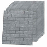 Wallpaper Set of 20 Anthracite PE foam 70 x 77 cm 150722