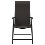 Folding Garden Chairs 2 pcs Black Coffee Poly Rattan 4007139