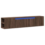 TV Wall Cabinet with LED Brown Oak 180x31x39.5 cm 3307960