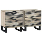 Bedside Cabinet 2 pcs White and Black 40 x 33 x 46 cm 4017971