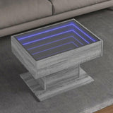 Coffee Table with LED Grey Sonoma 70x50x45 cm Engineered Wood 847537