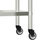 Kitchen Work Table with Overshelf 110x55x120 cm Stainless Steel 3208898