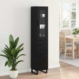 Highboard Black Oak 34.5 x 34 x 180 cm Engineered Wood 3416225