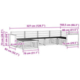 Outdoor Sofa Set 6 pcs Natural 3383552