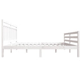 3100665 Bed Frame without Mattress White Solid Wood 160x200 cm