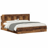 Headboard Cabinet with Storage Old Wood Engineered Wood 8001307