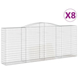 Arched Gabion Baskets 8 pcs 400x50x160/180 cm Galvanised Iron 3147041