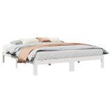 Bed Frame without Mattress White 180x200 cm Super King Solid Wood Pine 859224