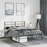 Metal Bed Frame without Mattress with Footboard Black 135x190cm 355676