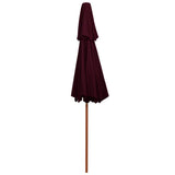 Double Decker Parasol with Wooden Pole Bordeaux Red 270 cm 313764
