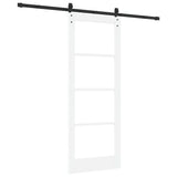 Sliding Door ORKDAL White 78 x 202 cm Solid Pine Wood and Glass 3331964