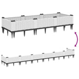 Garden Planter with Pegs White 125x40x28.5 cm PP 368015
