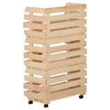 Vegetable Trolley 37x30x80 cm Solid Pinewood 327325