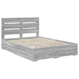Bed Frame with Drawer Grey Sonoma 140 x 200 cm Engineered Wood 3411969