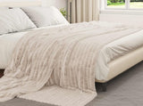Throw Blanket Beige 270 x 240 cm Fleece 42016824