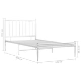 Bed Frame without Mattress White Metal 100x200 cm 325013