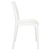 Garden Chair Set of 2 White Polypropylene Medium Stackable 364734
