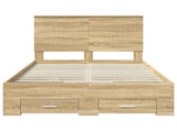 Bed Frame with Drawer Sonoma Oak 120 x 190 cm Engineered Wood 3411334
