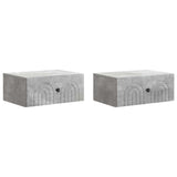 Wall-Mounted Bedside Cabinet with Drawer 2 pcs Concrete Grey 898112