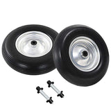 Wheelbarrow Wheels 2 pcs with Axles Solid PU 4.00-8 390 mm 142979