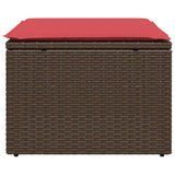 Garden Stool with Cushion Brown 55 x 55 x 37 cm Poly Rattan 366229