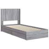 Bed Frame with Storage and Headboard Grey Sonoma 100 x 200 cm 3414054