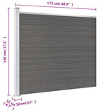 148983 Fence Panel WPC 175x146 cm Grey