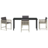 Garden Dining Set 5 pcs Light Grey Poly Rattan 3380763