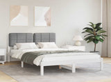 Bed Frame with Upholstered Headboard Light Grey 120 x 190 cm 877998