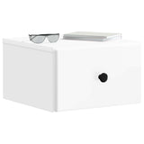 Wall-Mounted Bedside Cabinet with Drawer 2 pcs High Gloss White 899114
