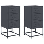 ZNTS Bedside Cabinets 2 pcs Anthracite 36x39x78 cm Steel 846583