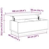 Coffee Table 100x50x35 cm Solid Wood Pine 813420