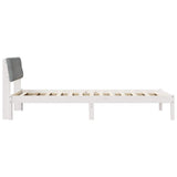 Bed frame White and light grey 100 x 200 cm Solid pine wood 878633