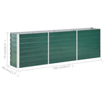 Garden Raised Bed Galvanised Steel 240x40x77 cm Green 47041