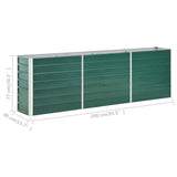 Garden Raised Bed Galvanised Steel 240x40x77 cm Green 47041