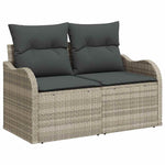 Garden Sofa with Cushion Light Grey 121 x 62 x 69cm Poly Rattan 42006727