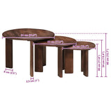 Nesting Coffee Tables 3 pcs Dark Brown Solid Mango Wood 4104659