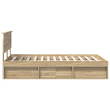 Bed Frame Sonoma Oak 135 x 190 cm Engineered wood 3407888
