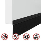 Screw-on Door Brush Seals 12 pcs Black 100 cm Aluminium Alloy 42019592