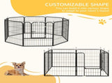 8 Panels Heavy Duty Puppy Playpen, for Small and Medium Dogs, Indoor and Outdoor Use - Black T3398P349717