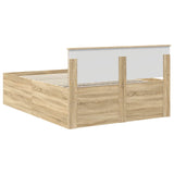 Bed Frame Sonoma Oak 140 x 190 cm Engineered Wood 3408573